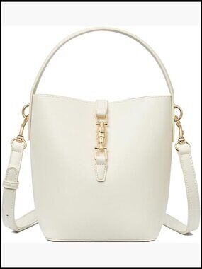 Small Vegan Leather Bucket Bag Crossbody Shoulder Purse Trendy Chic